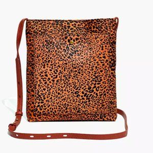 Madewell The Slim Brooklyn Crossbody Bag in Mini Leopard Calf Hair
